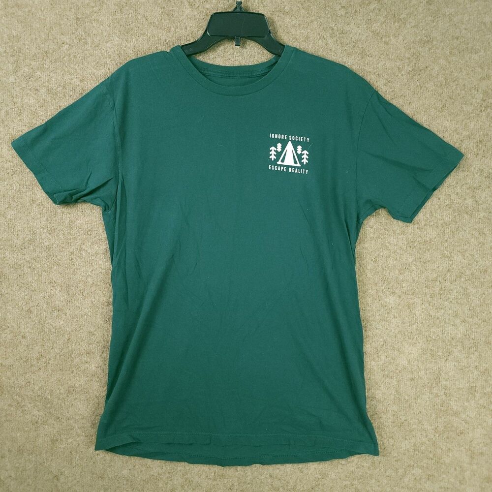 Dravus Men SS T-Shirt Graphic Back Piece Green  Large IGNORE SOCIETY 100% Cotton